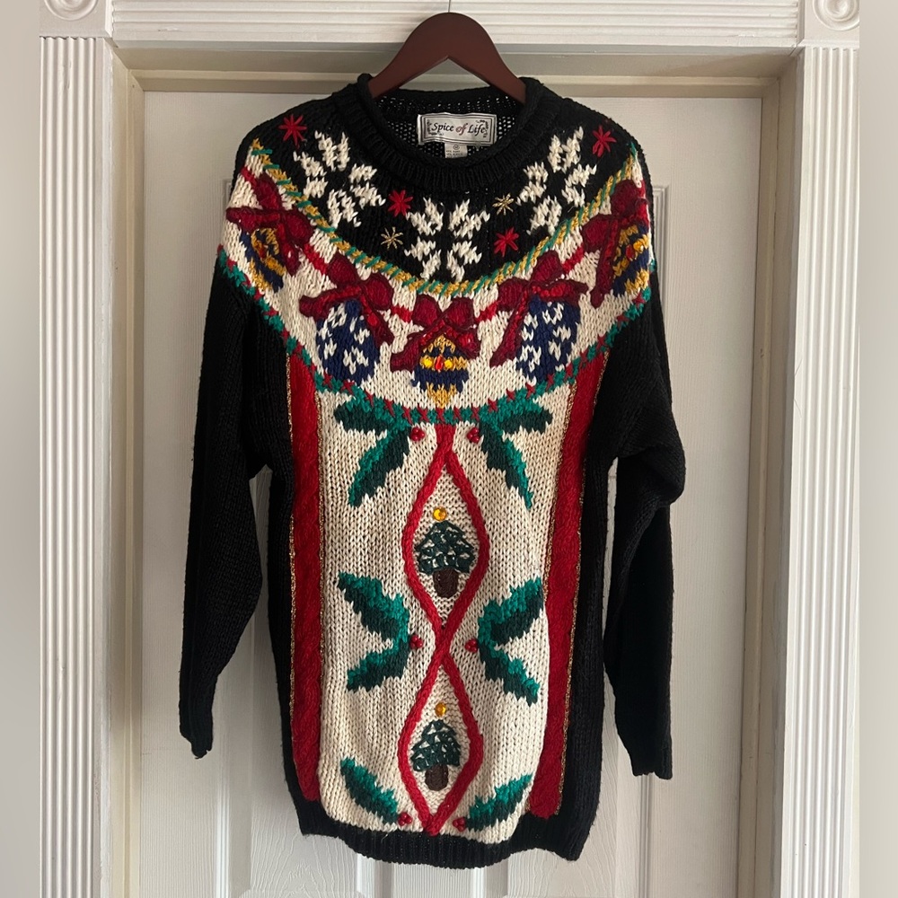 Vintage Spice of Life Christmas Knit Sweater